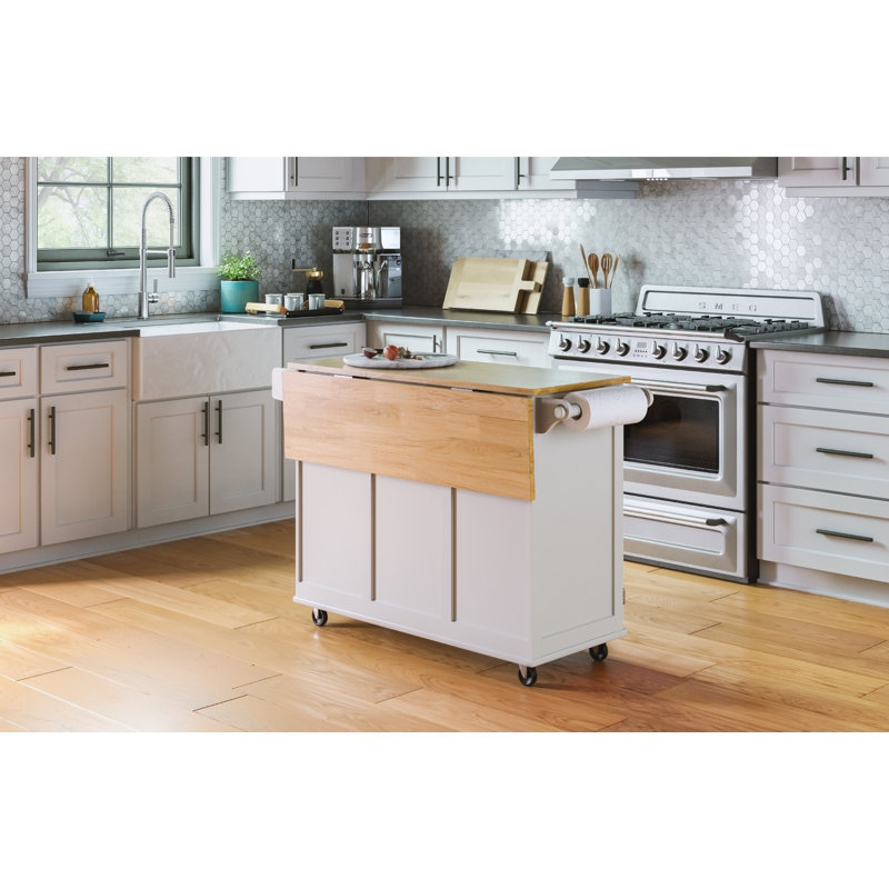 Red Barrel Studio® Kuhnhenn Solid Wood Kitchen Cart & Reviews Wayfair